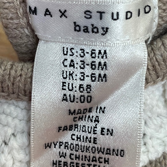 Max Studio Baby Girls Outfit 3-6M Knit Dress Bonnet Tights Pumpkin - Picture 2 of 4